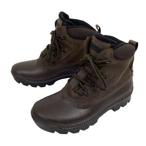 NWOT SOREL Felt Lined Lace Waterproof Winter Boots Brown